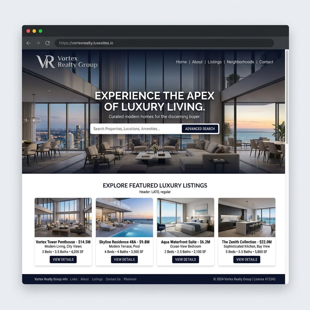 Vortex Realty Group website preview